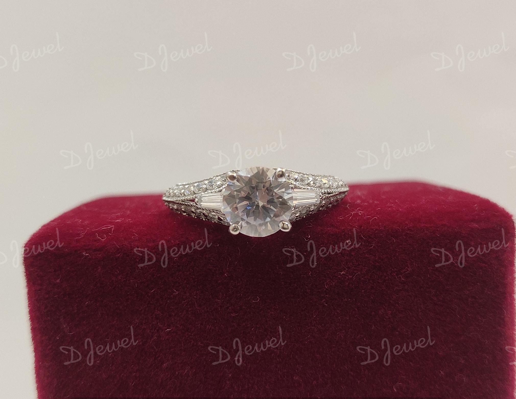 Anello Donna In Argento 925 Con Pietra Bianca Taglio Squisito 2 CT - Taglie 5-10