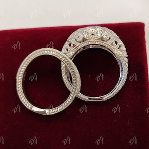 Vintage 2.30Ct Round Cut engagement wedding ring set in 925 sterling silver,Edwardian ring,gift for her,Antique engagement ring, bridal sets