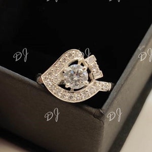 vintage 1.50ct white round cut diamond engagement ring in 925 sterling silver,antique engagement ring,art deco ring,gift for her,rings,gifts