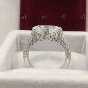 1930s vintage 2.20Ct white marquise cut wedding engagement ring in 925 sterling silver/rings for women/ gift for her/ gift for wife/ gifts