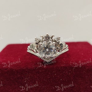 1930s vintage 2.3Ct white round cut diamond engagement ring in 925 sterling silver,art deco ring,antique engagement ring,bezel set ring,ring