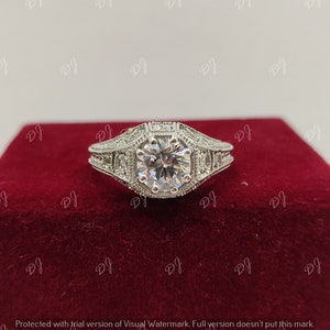 Antique 2.30Ct Round Cut diamond wedding engagement ring in 925 sterling silver, Edwardian ring, gift for her, Antique engagement ring, gift