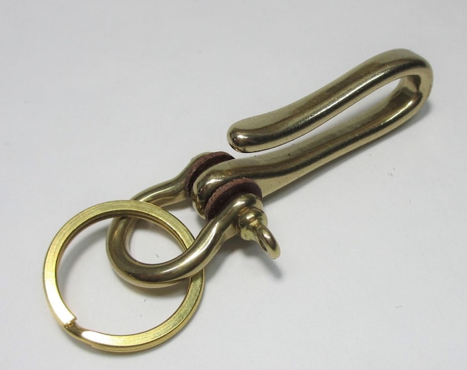 Brass hook key chain | Fish hook key chain | Mini brass key chain - Free shipping