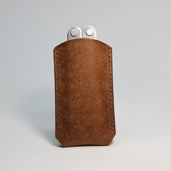 Handmade Leatherman PST II belt carry sheath - Veg tan leather