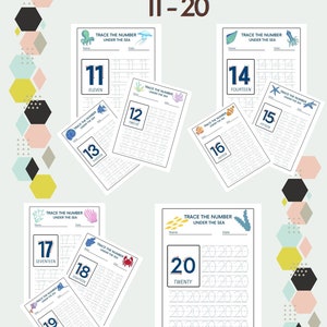 Trace The Numbers 11 To 20 Kids Printable Worksheets