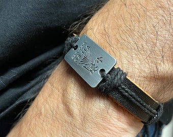 Men's Zodiac Sign Leather Bracelet