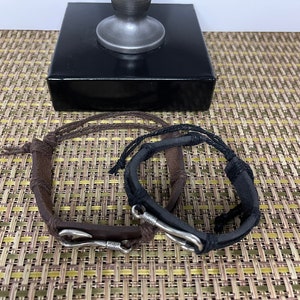 Men's Fish Hook Leather Bracelet image 2