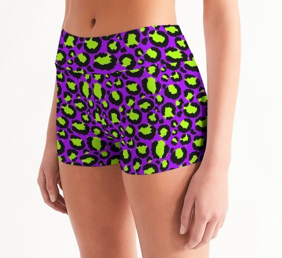 Neon Safari *cheetah * 80's *UPF 50+ * Woman's Booty Shorts * Surf