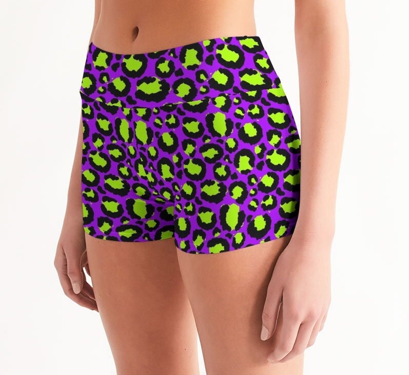 Neon Safari *cheetah * 80's *UPF 50+ * Woman's Booty Shorts * Surf
