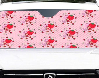 Strawberry * vintage 80’s cartoon * Windshield Sunshade protection for your car | 145cm(57.1”) retro vibes * nostalgia