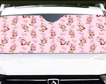 Strawberry * vintage 80’s cartoon * Windshield Sunshade protection for your car | 145cm(57.1”) retro vibes * nostalgia