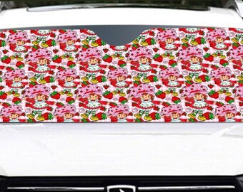 Strawberry * vintage 80’s cartoon * Windshield Sunshade protection for your car | 145cm(57.1”) retro vibes * nostalgia