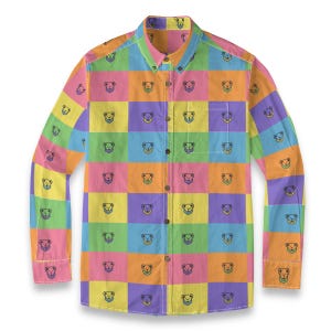jerry garcia long sleeve dress shirt JERRY GARCIA FLIP CUFF PLAID LONG SLEEVE