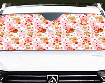 Strawberry * vintage 80’s cartoon * Windshield Sunshade protection for your car | 145cm(57.1”) retro vibes * nostalgia