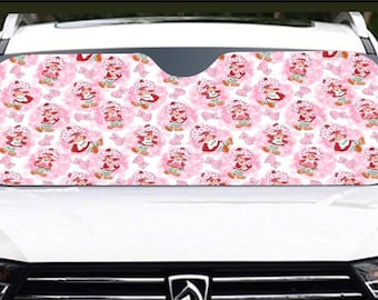 Strawberry * vintage 80’s cartoon * Windshield Sunshade protection for your car | 145cm(57.1”) retro vibes * nostalgia