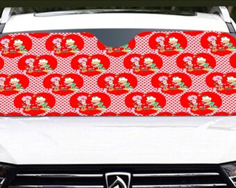 Strawberry * vintage 80’s cartoon * Windshield Sunshade protection for your car | 145cm(57.1”) retro vibes * nostalgia