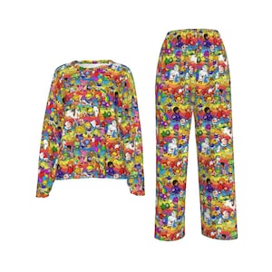 Rainbow  *woman&#39;s sleepwear* Pj&#39;s * pajama&#39;s *sleep set*lounge set* loungewear * nostalgia