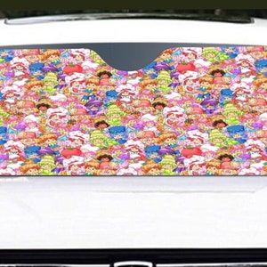 Strawberry vintage 80s cartoon Windshield Sunshade protection for your car 145cm57.1 retro vibes nostalgia image 1