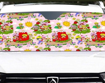 Strawberry * vintage 80’s cartoon * Windshield Sunshade protection for your car | 145cm(57.1”) retro vibes * nostalgia