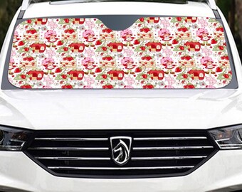 Strawberry * vintage 80’s cartoon * Windshield Sunshade protection for your car | 145cm(57.1”) retro vibes * nostalgia