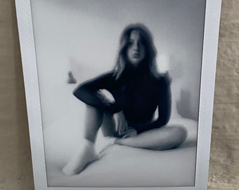 Art model Instax Mini film lingerie B&W print (no.6)