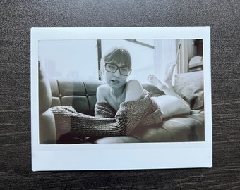 Instax Wide Film Print | Feeling Nerdy Lingerie Art Model Photography | Limited Edition