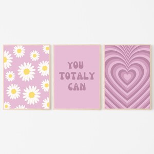 Pink Danish Pastel Set Of 3, Printable Wall Art, Soft Aesthetic Room Decor, Trendy Teen Bedroom Decoration, DIGITAL DOWNLOAD