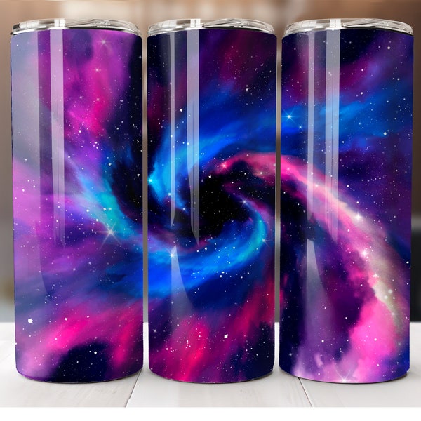 Pink & Blue Galaxy Swirl 20 oz Tumbler Template PNG