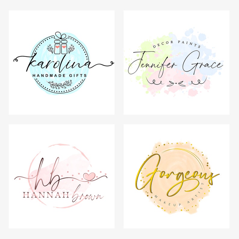 CUSTOM LOGO DESIGN & WATERMARK, BLOG LOGO DESIGN, MINIMAL LOGO, AFFORDABLE LOGO, BRAND LOGO DESIGN, FEMININE LOGO, ROSE GOLD LOGO DESIGN, WATERCOLOR LOGO DESIGN