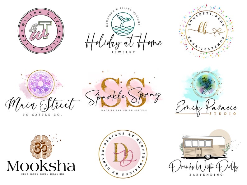 Watercolor logo, custom logo design, Graphic Designer Expert