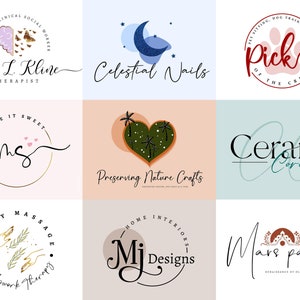 Ich werde ein individuelles Logo-Design und Branding-Kit für Unternehmen, minimalistisches Logo, Logo für Etsy-Shop, Pastell-Logo-Design für elegantes Geschäft erstellen Bild 3