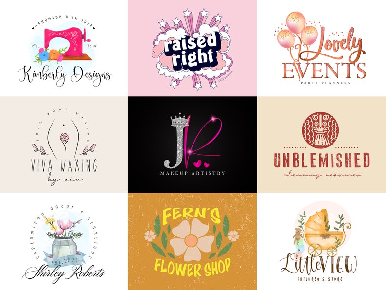 Ich werde ein individuelles Logo-Design und Branding-Kit für Unternehmen, minimalistisches Logo, Logo für Etsy-Shop, Pastell-Logo-Design für elegantes Geschäft erstellen Bild 4