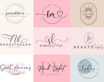 Ik zal een aangepast logo-ontwerp en brandingkit maken voor bedrijven, minimalistisch logo, logo voor Etsy Shop, Pastellogo-ontwerp voor elegant bedrijf