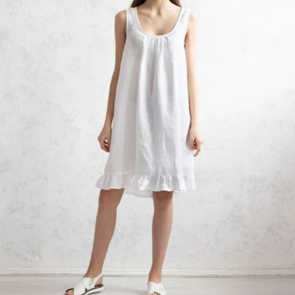 100% Hemp Romantic Dress Hemp Sleepwear Hemp Clothing Eco Friendly