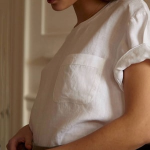 100% Hemp T Shirt for Womens Pocket Tee Relaxed Fit Hemp Clothing Eco Friendly