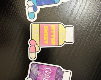 Miscellaneous pill bottle sticker collection