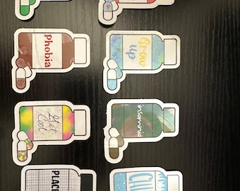Skz pill bottle sticker collection