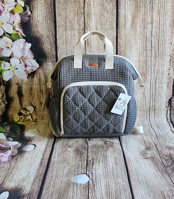 Kinderwagen-Rucksack, Windel-Baby-Rucksack, dunkelgrauer Waffel-Kinderwagen- Rucksack #12 - Etsy.de