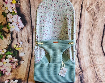 Cover for Babybjorn Waffle/ Flowers mint hammock (it is placed on top of the original one, it does not replace it)