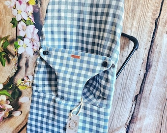 Simple cover for Babybjorn hammock with gingham checks Petrol blue (Does not replace the original)