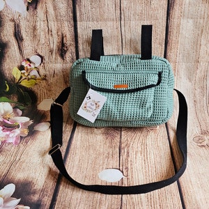 Kinderwagen-Organizer-Tasche, Kinderwagen, Waffelfarben zur Auswahl, schwarze Griffe
