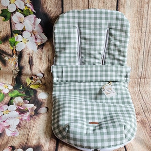 Bolsa de carrinho, protetor de pés para carrinho, tecido de algodão verde água