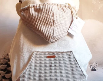 Cream carrying cover, universal for any baby carrier. With optional waterproof cover