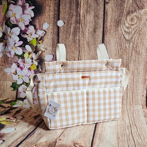 Gingham geruite kinderwagen panera tas, verkrijgbaar in verschillende kleuren