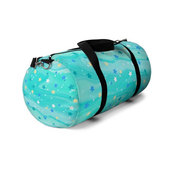 Aqua Sea Stars Duffel Bag Modern Gym Bag Weekender Bag Bright