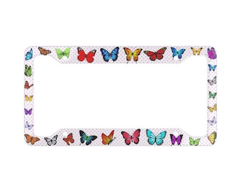 Schmetterling-Nummernschild-Rahmen, Schmetterling-Auto-Dekor, Geschenk für Naturliebhaber, Autozubehör für Frauen, umweltfreundliches Autozubehör
