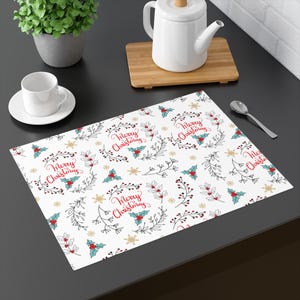 Weihnachten Tischset im Vintage-Stil, Urlaub Tischdekoration, Festliche Tischset, Frohe Weihnachten Tischdekoration, Urlaub Dekor, Saisonale Tischplatte