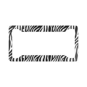 Cute Zebra Print License Plate Frame, Animal Print Car Accessory, Fun Gift Idea, Wildlife Car Decor, Unique Auto Accessory