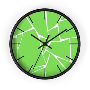 Modern Abstract Green Wall Clock, Home Décor, Minimalist Timepiece, Gift for Her, Office Wall Art, Unique Clock Design