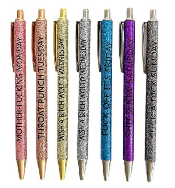 Glitter Sarcastic Pen, Work Pen, Novelty Pen, Glitter Pens, Office  Accessories, Funny Work Accessories, Swear word pens, Offensive Pens